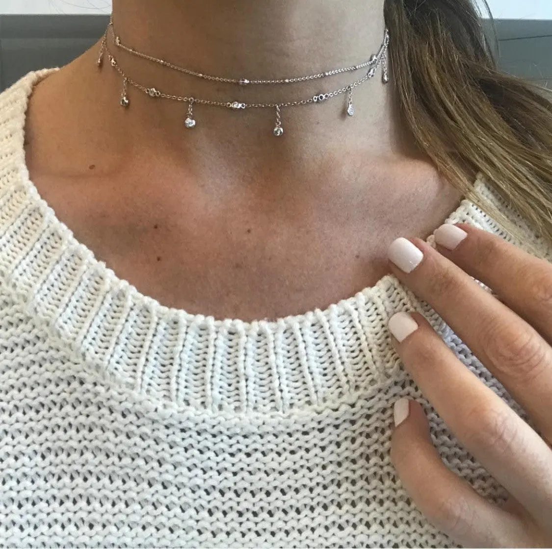 HANGING DIAMONDS BY THE YARD  CHOKER