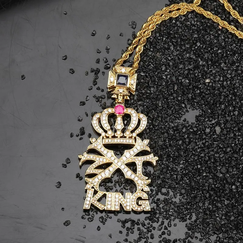 Hip Hop Crown KING Fully Iced Pendant