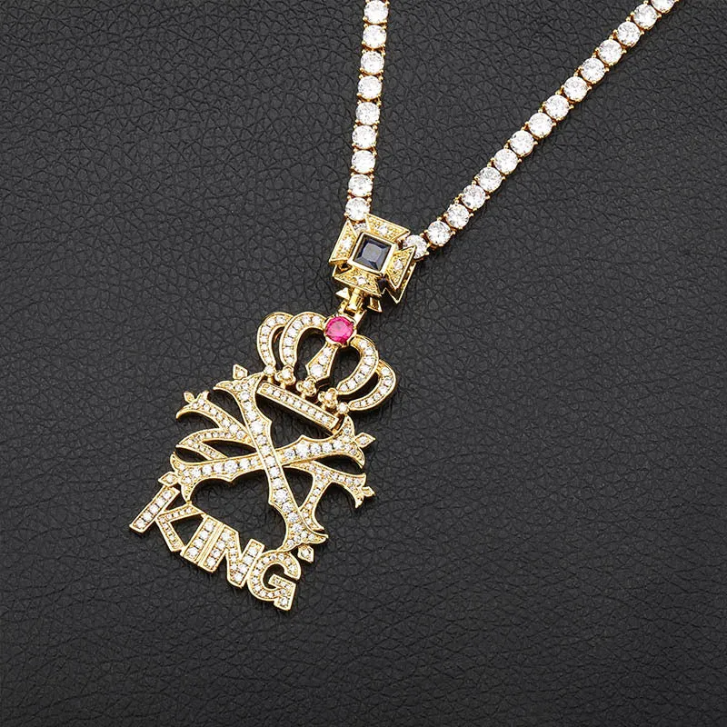 Hip Hop Crown KING Fully Iced Pendant