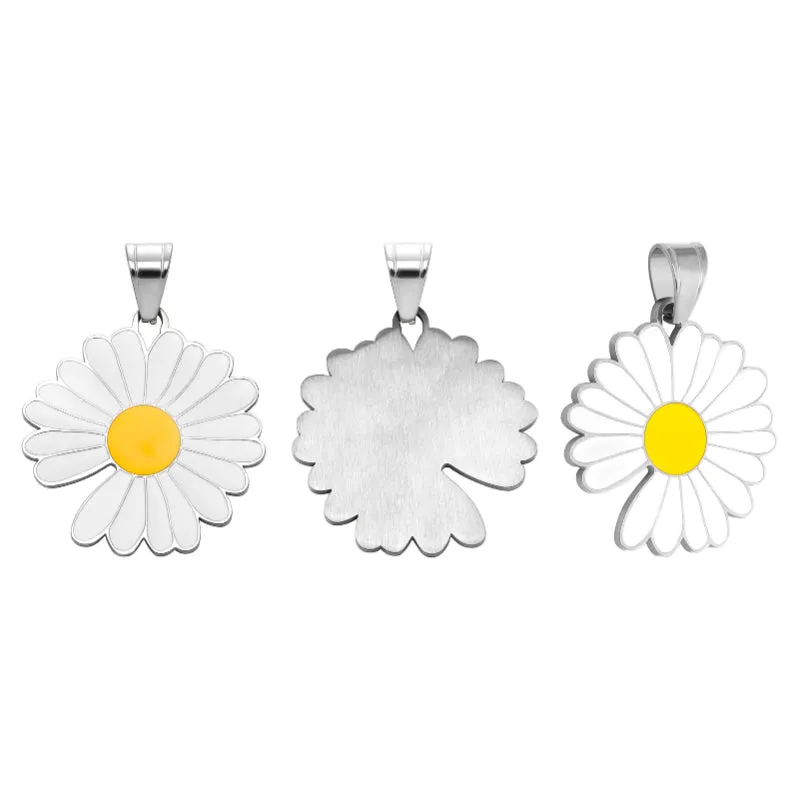 Hip Hop Stainless Steel Daisy Pendant