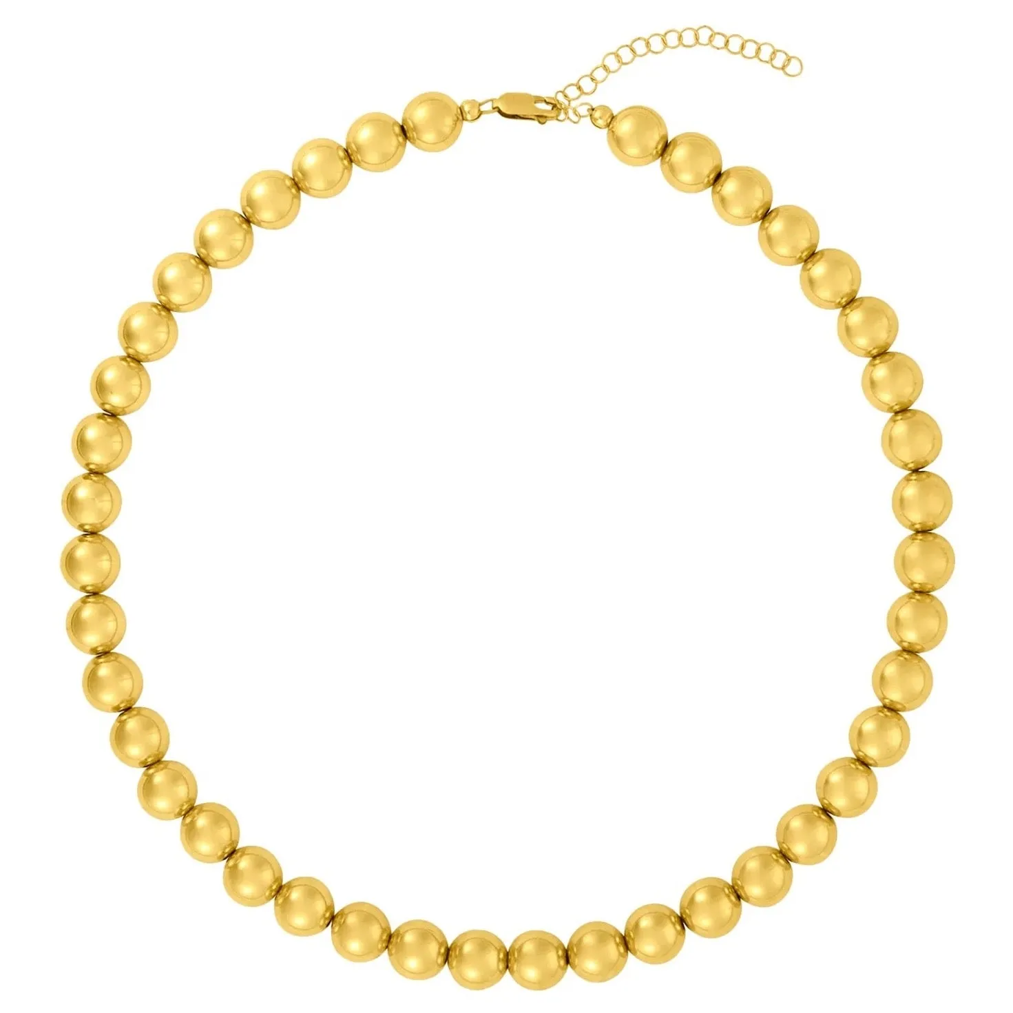 Karen Lazar - 10 mm Yellow Gold Filled Bead Necklace