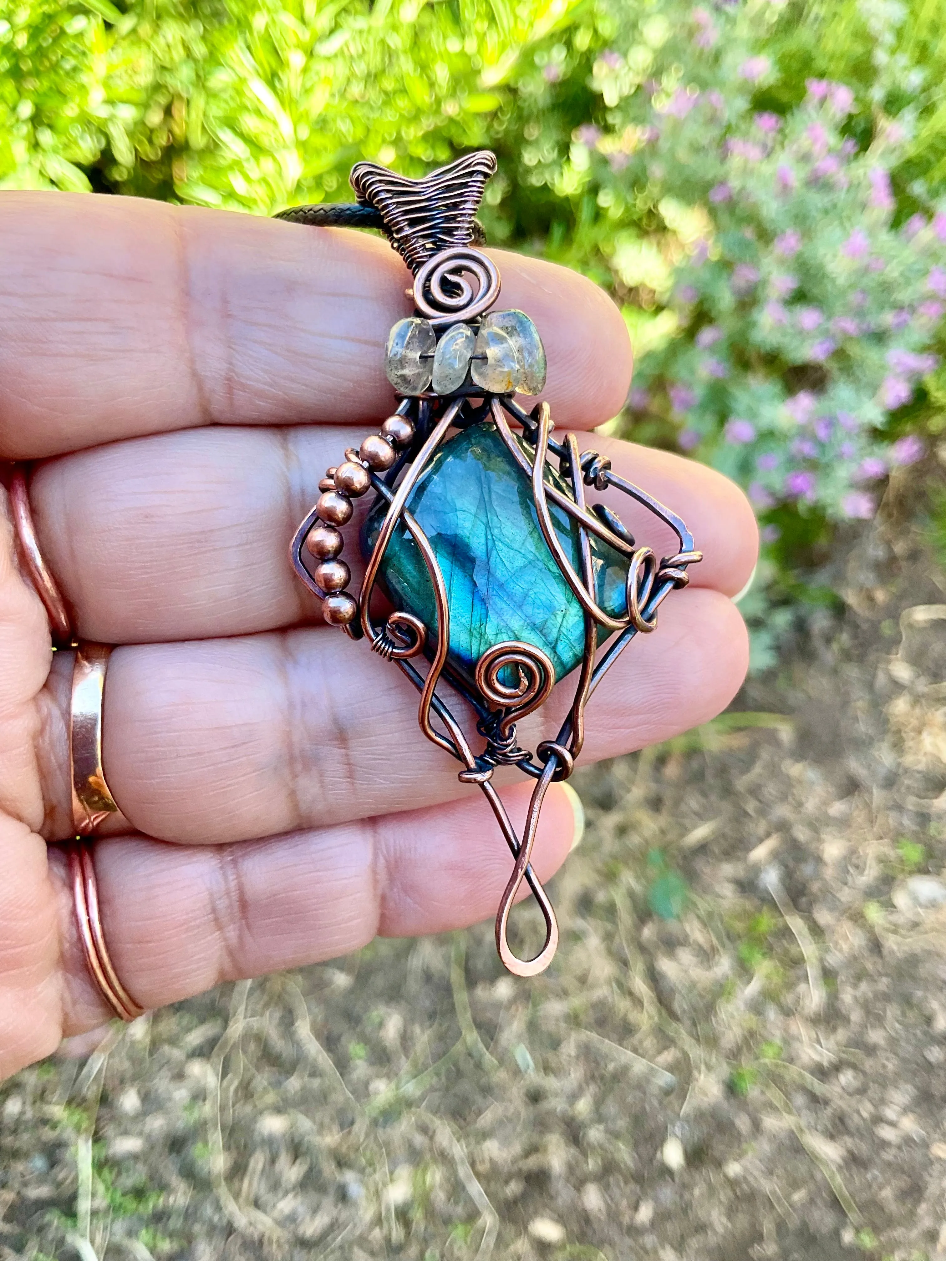 Labradorite Wire Wrapped Pendant