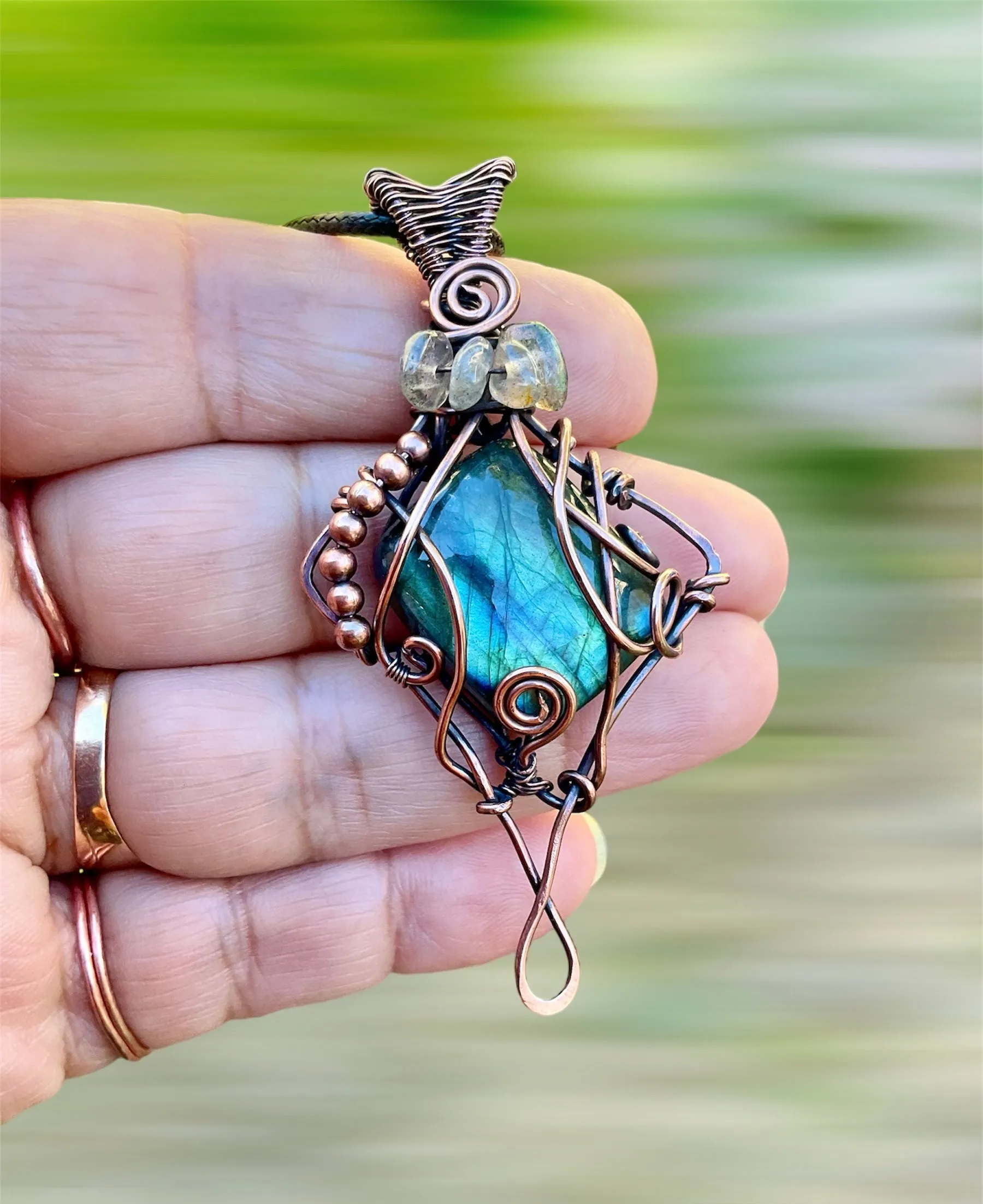 Labradorite Wire Wrapped Pendant