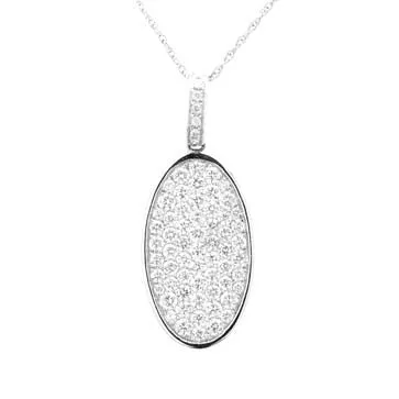 Ladies Diamond Oval Pave Pendant