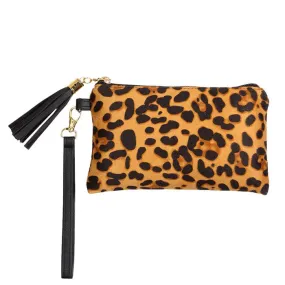 Leopard Print Wristlet Pouch Bag