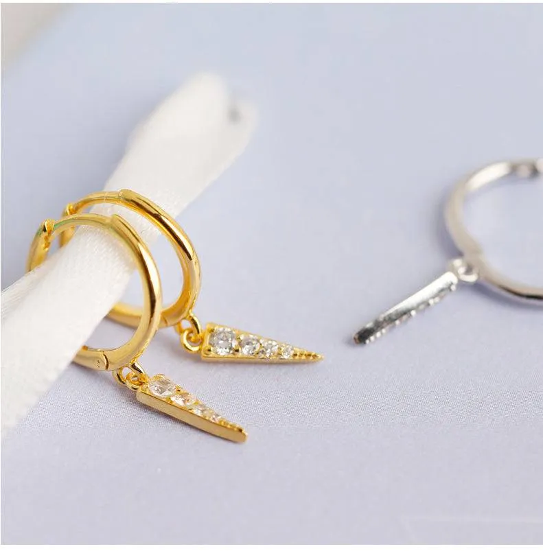 Lightning Mini Hoop Earrings Sterling Silver