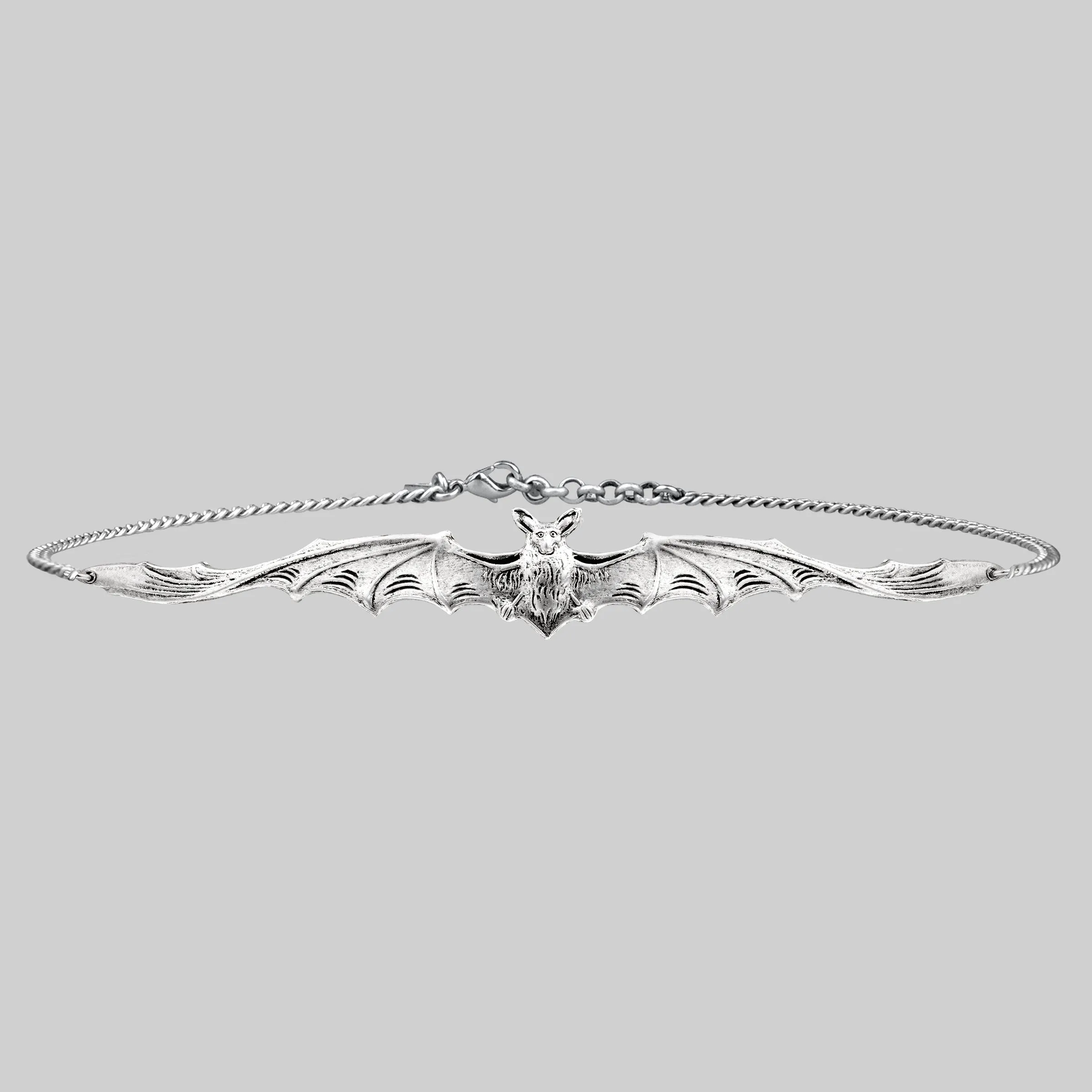 LILITH. Silver Bat Choker