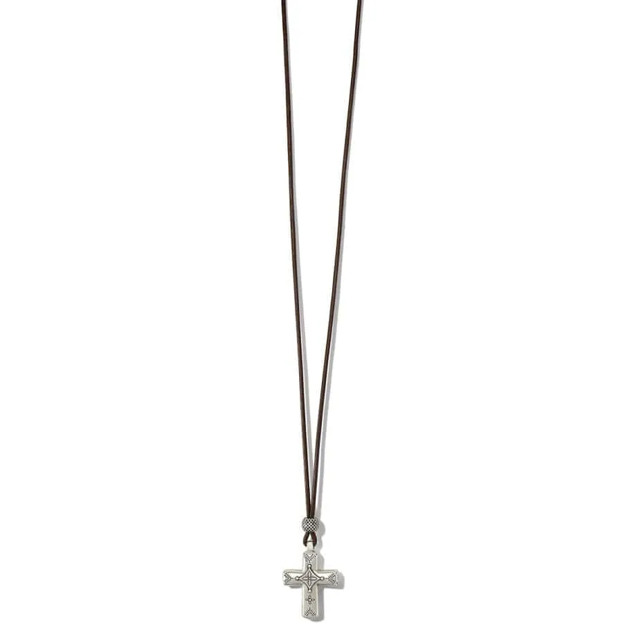 Mosaic Paseo Leather Cross Necklace