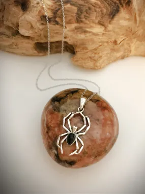 Onyx Spider Necklace