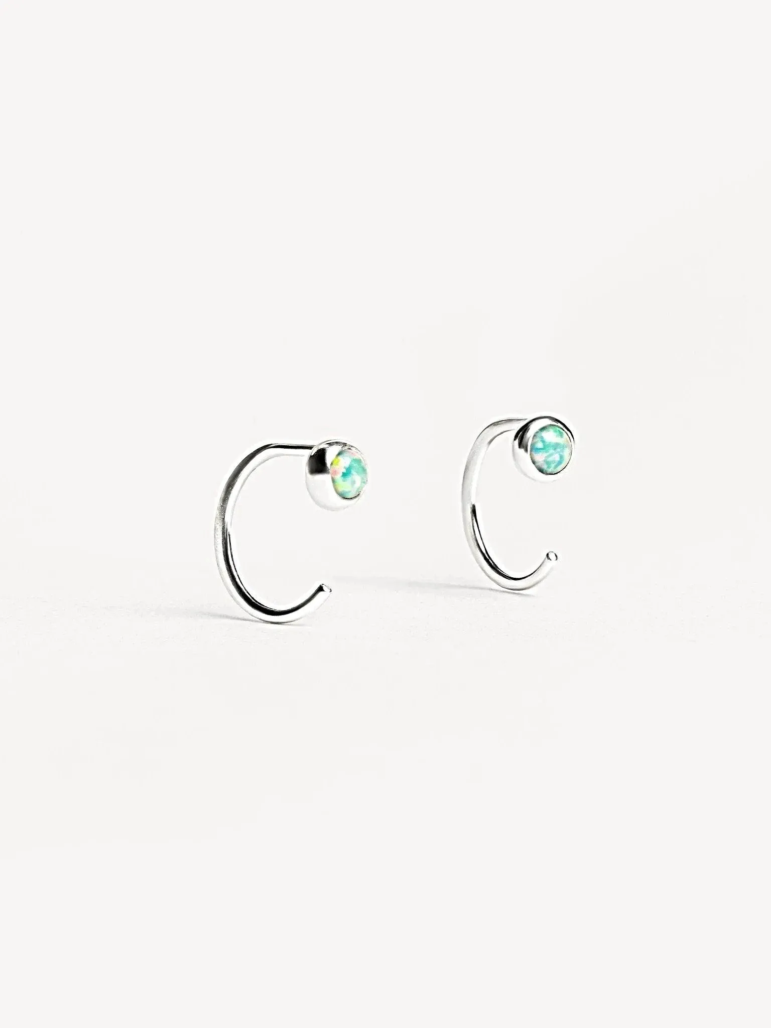 Opal Huggie Hoops