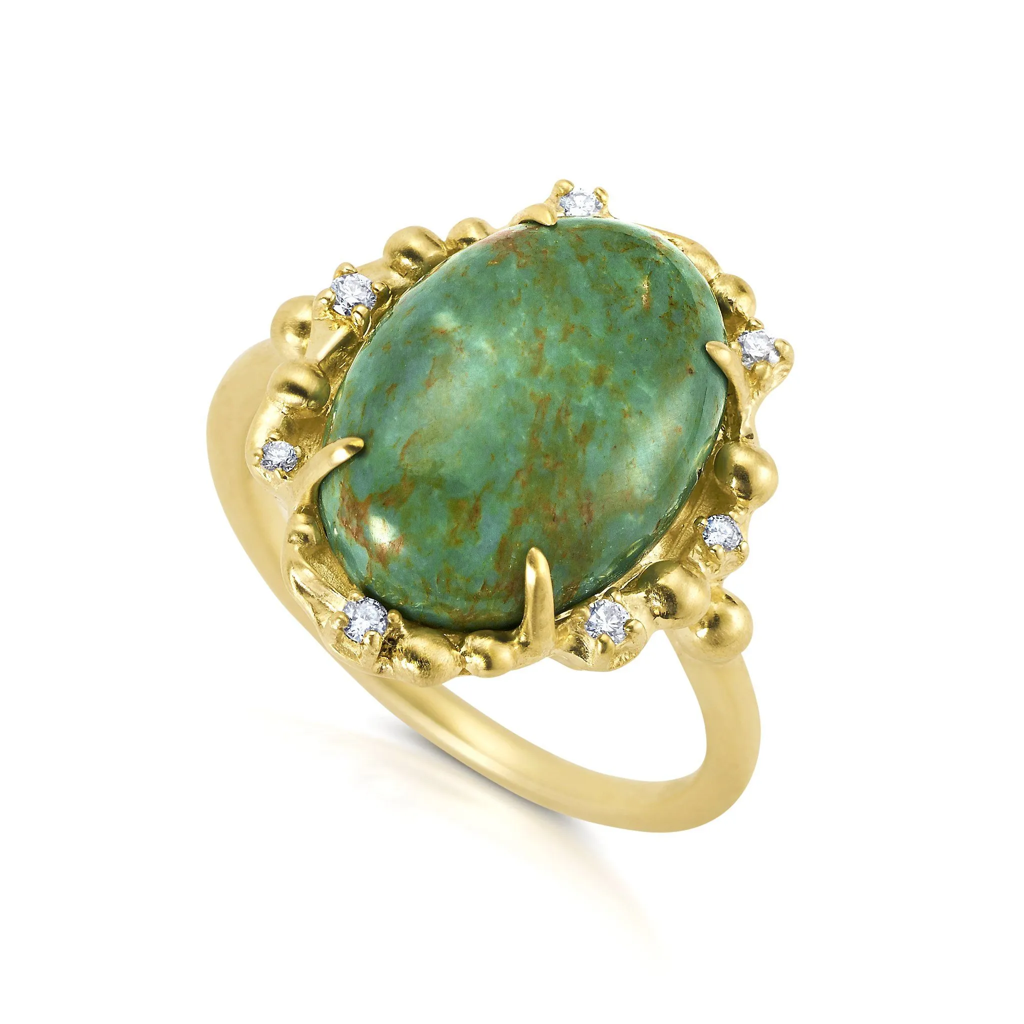 Oval Diamond Turquoise Water Ring