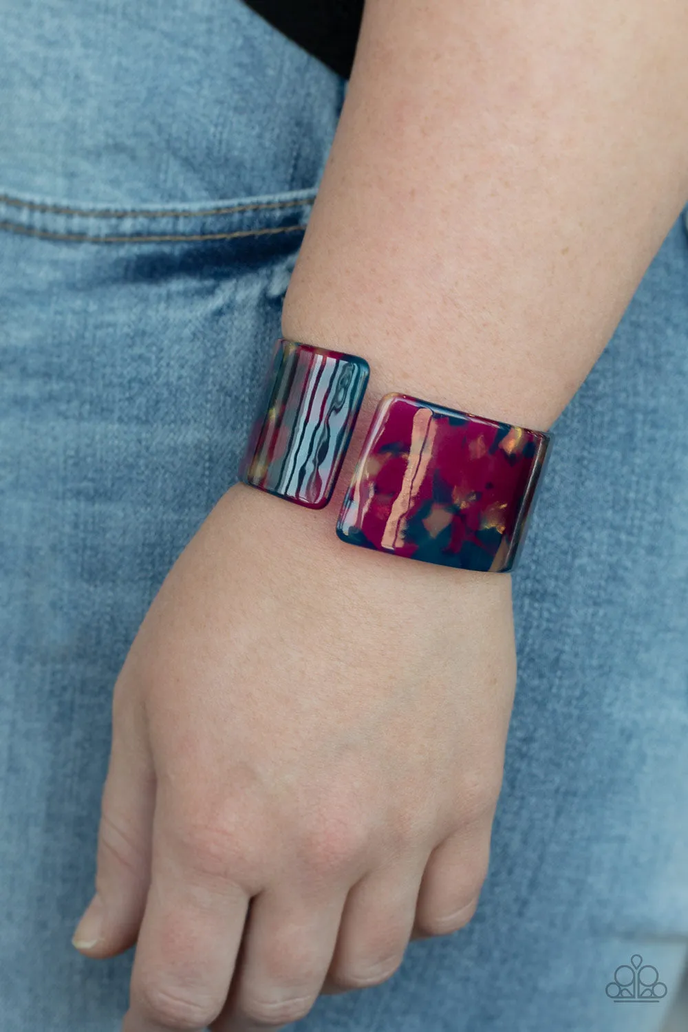 Paparazzi Groovy Vibes - Multi Acrylic Cuff Bracelet