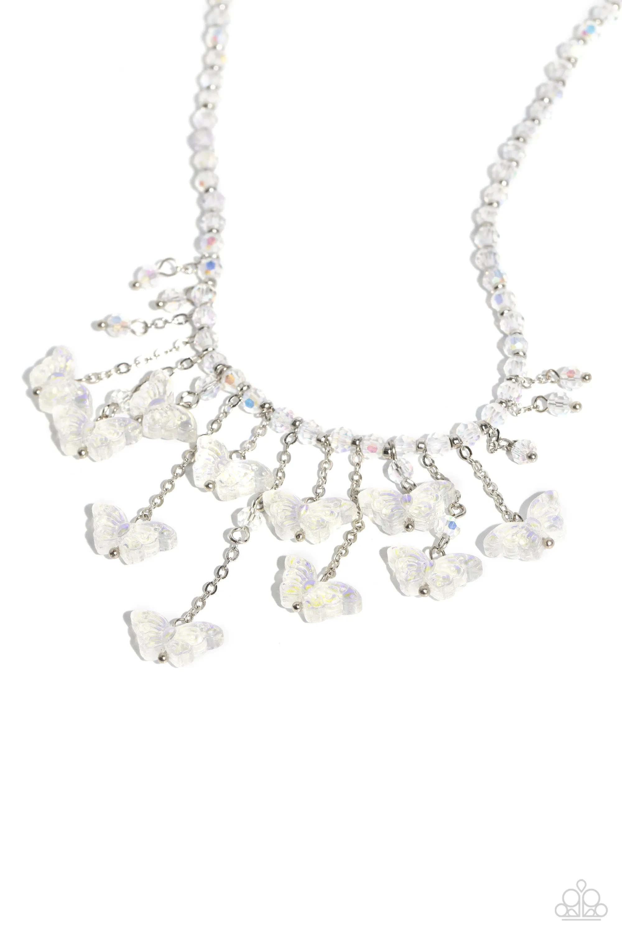 Paparazzi Majestic Metamorphosis White Necklace & Earring Set