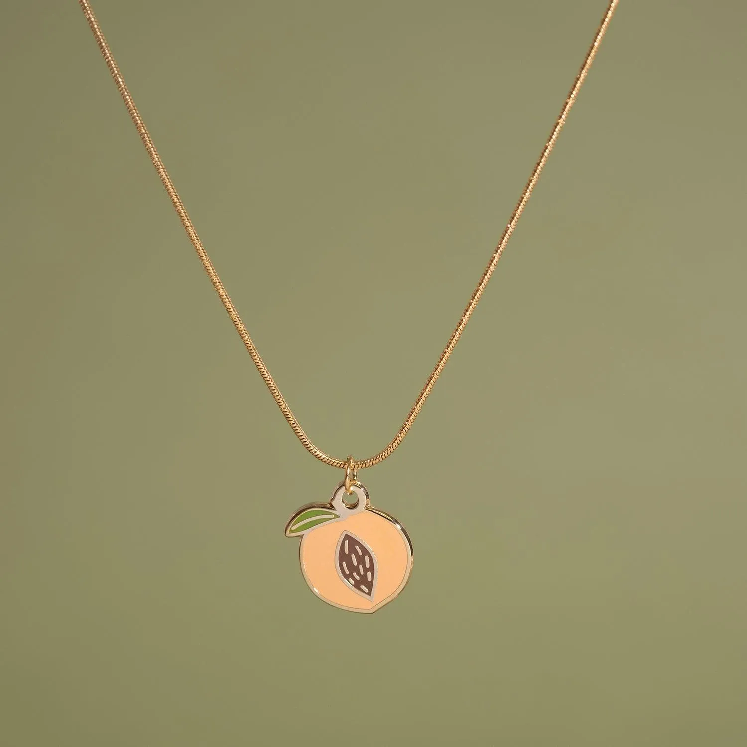 Peach Pit Charm Necklace