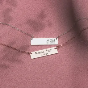 Personalized New Mom Necklace