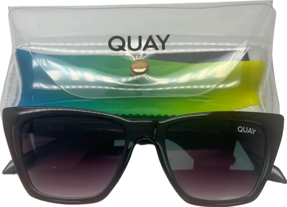 Quay Black Call The Shots Sunglasses in case