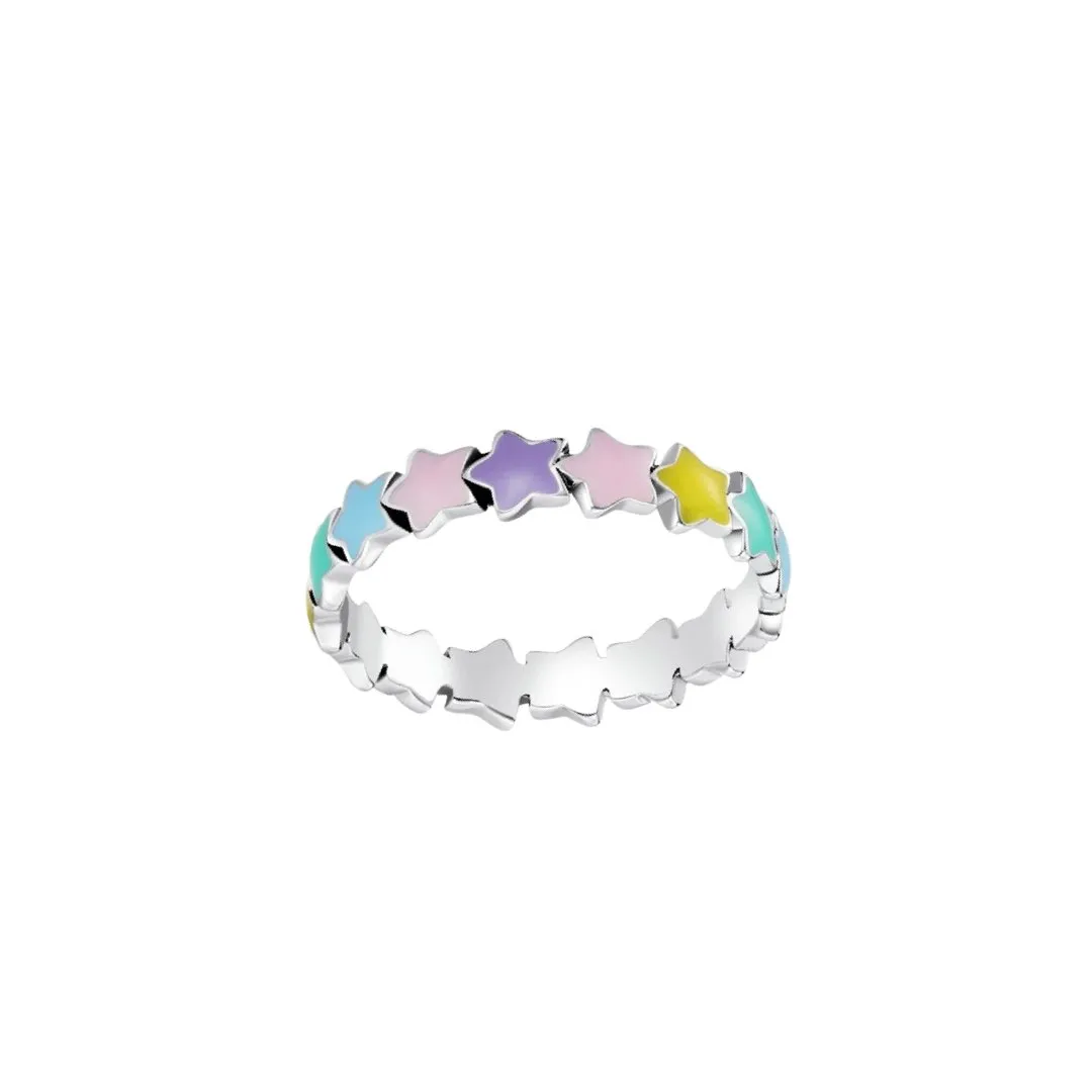 RAINBOW ENAMEL STARS RING