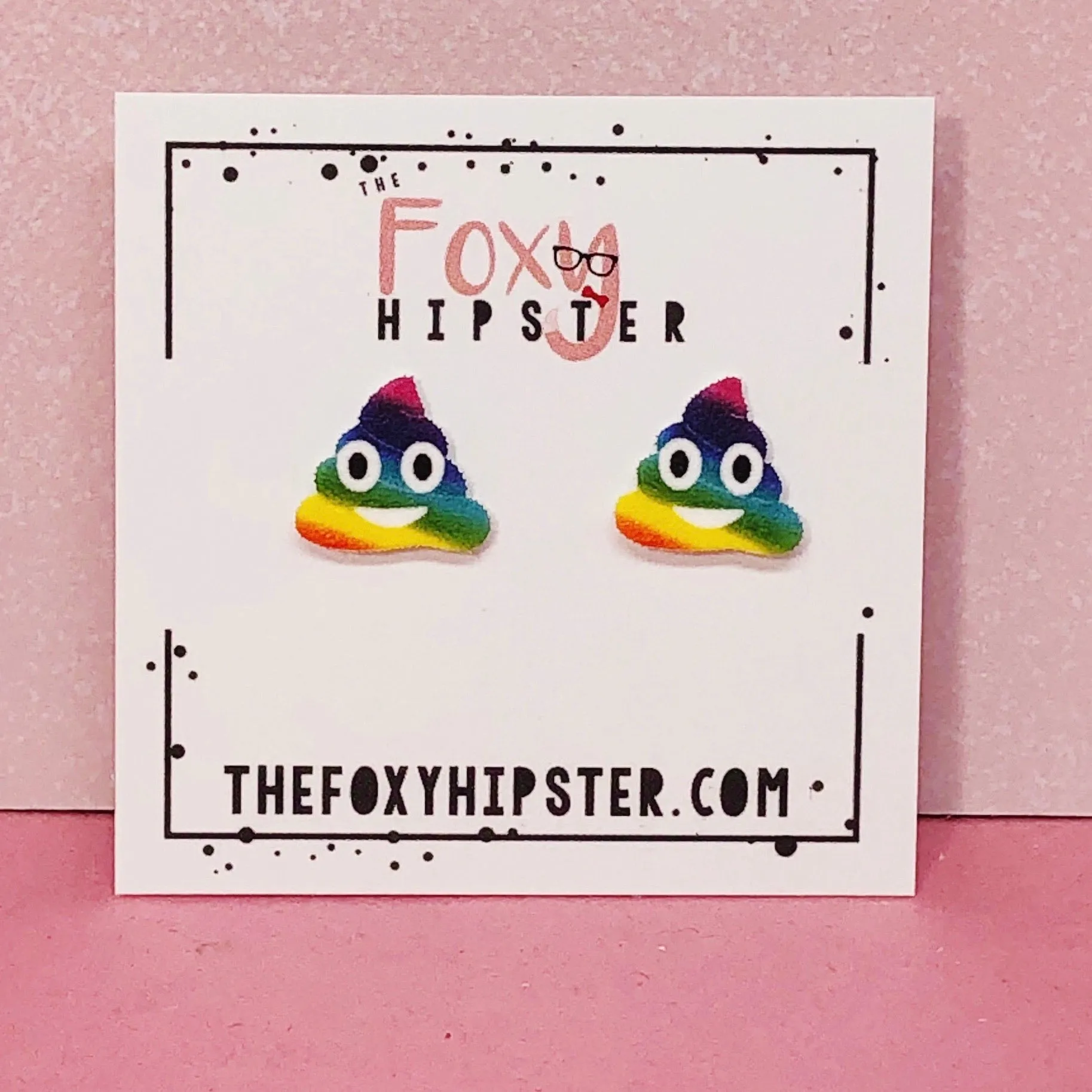 Rainbow Poop stud Earrings