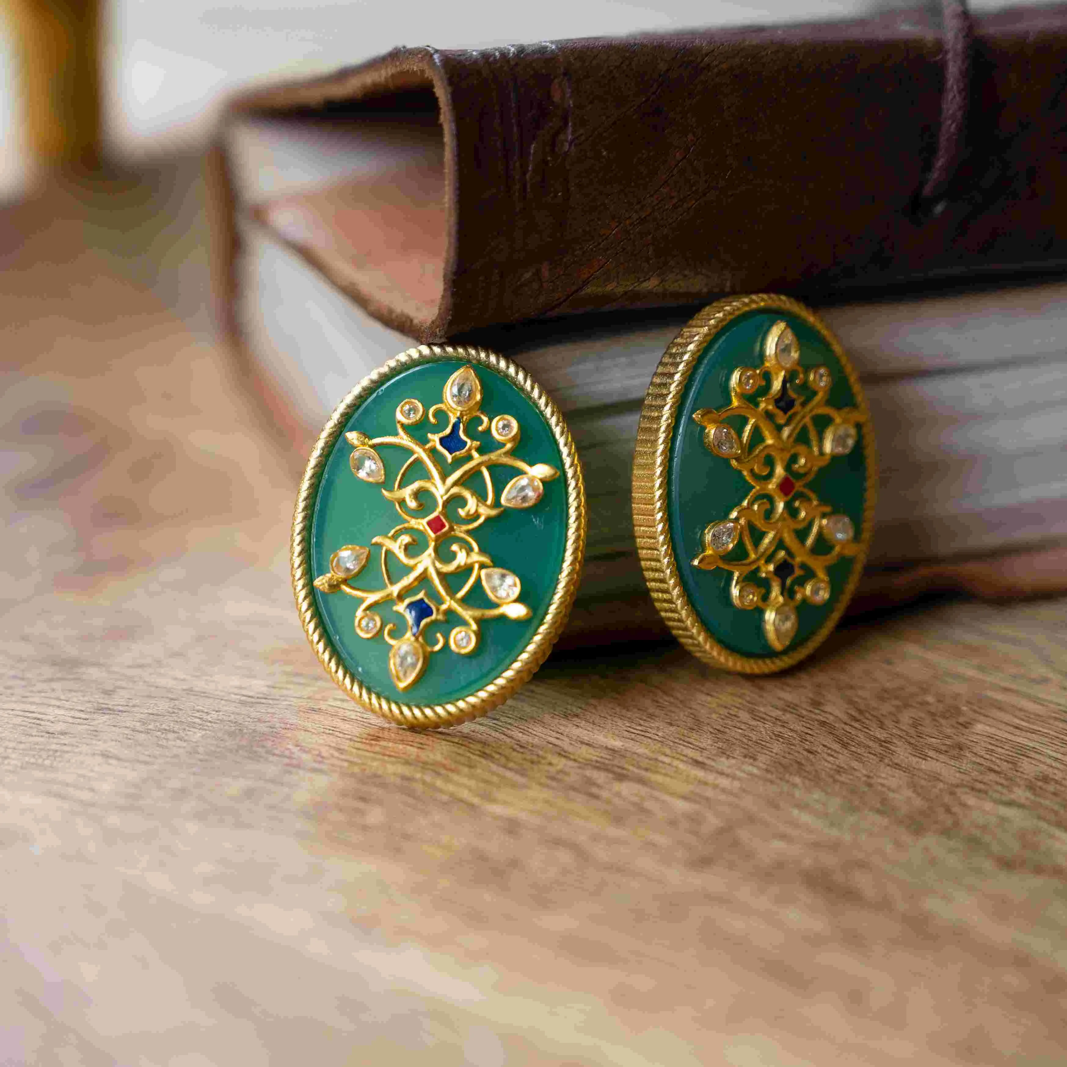 Reflection of You Green Onyx Stud Earrings