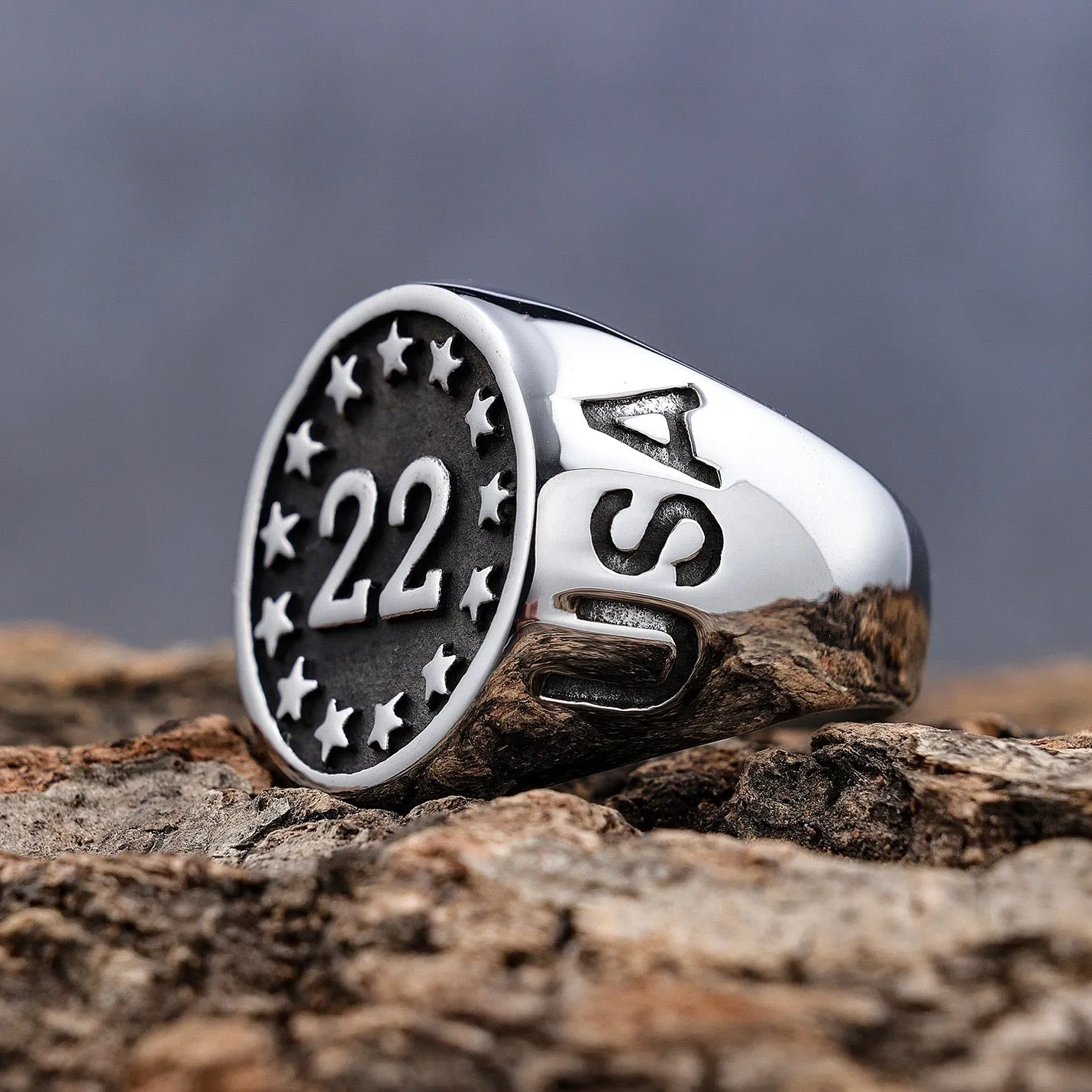 Ring - 22 A Day - Black & Silver - R199