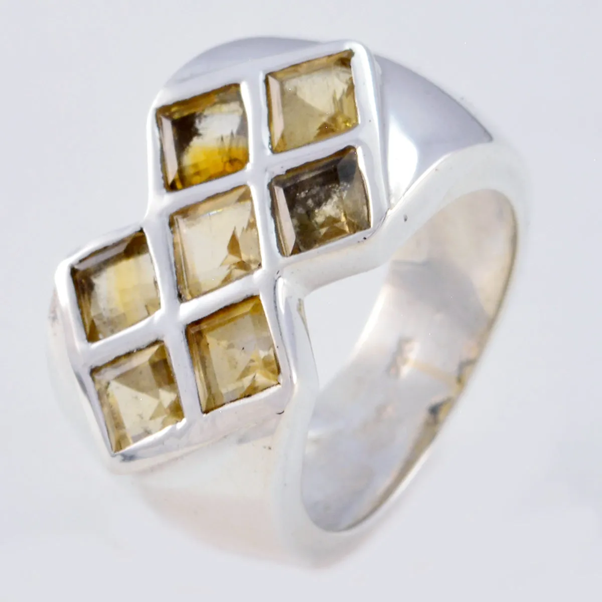 Riyo Bonny Gems Citrine Sterling Silver Rings Teacher'S Day Gift