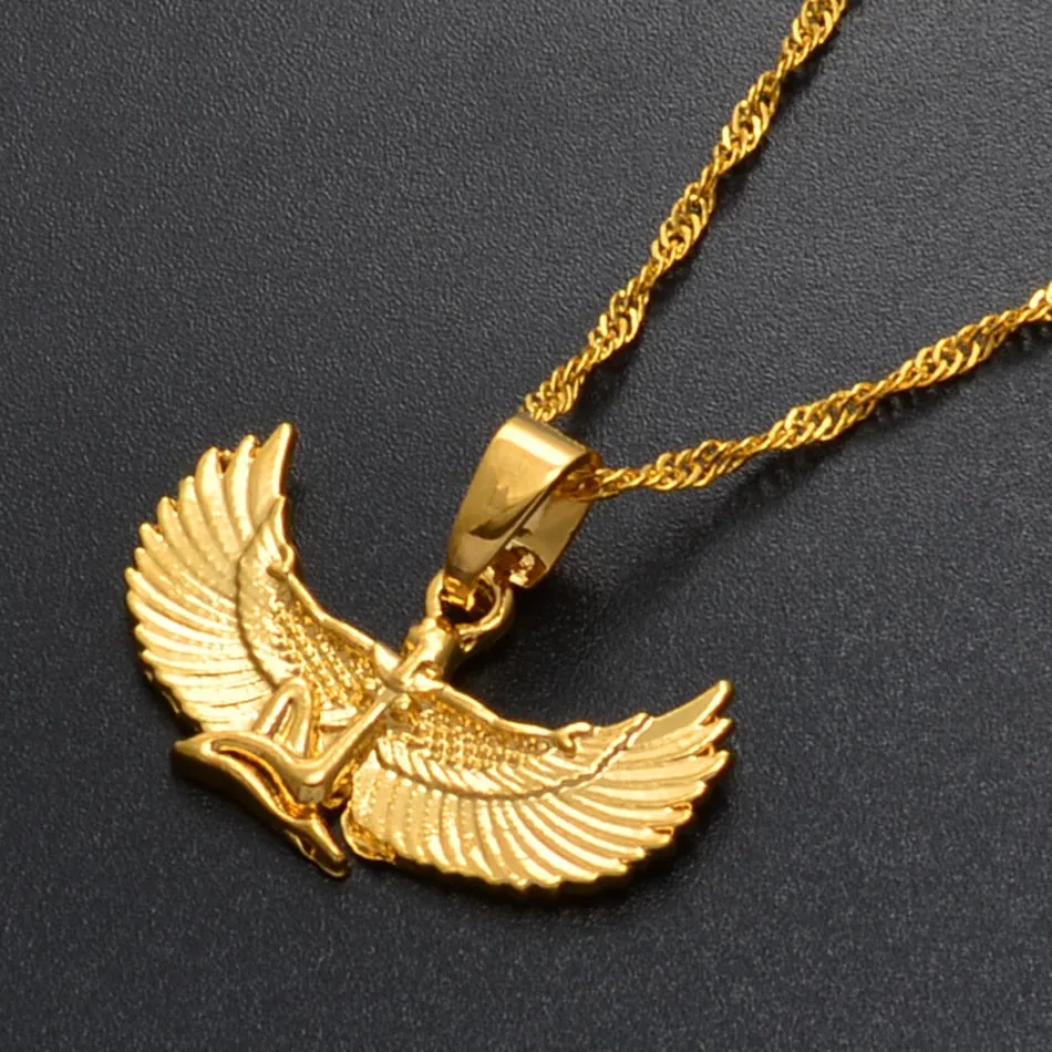 Rose Gold/Gold/Silver-Plated Egyptian Goddess Pendant Necklace