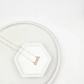 Rose Quartz Bar Necklace