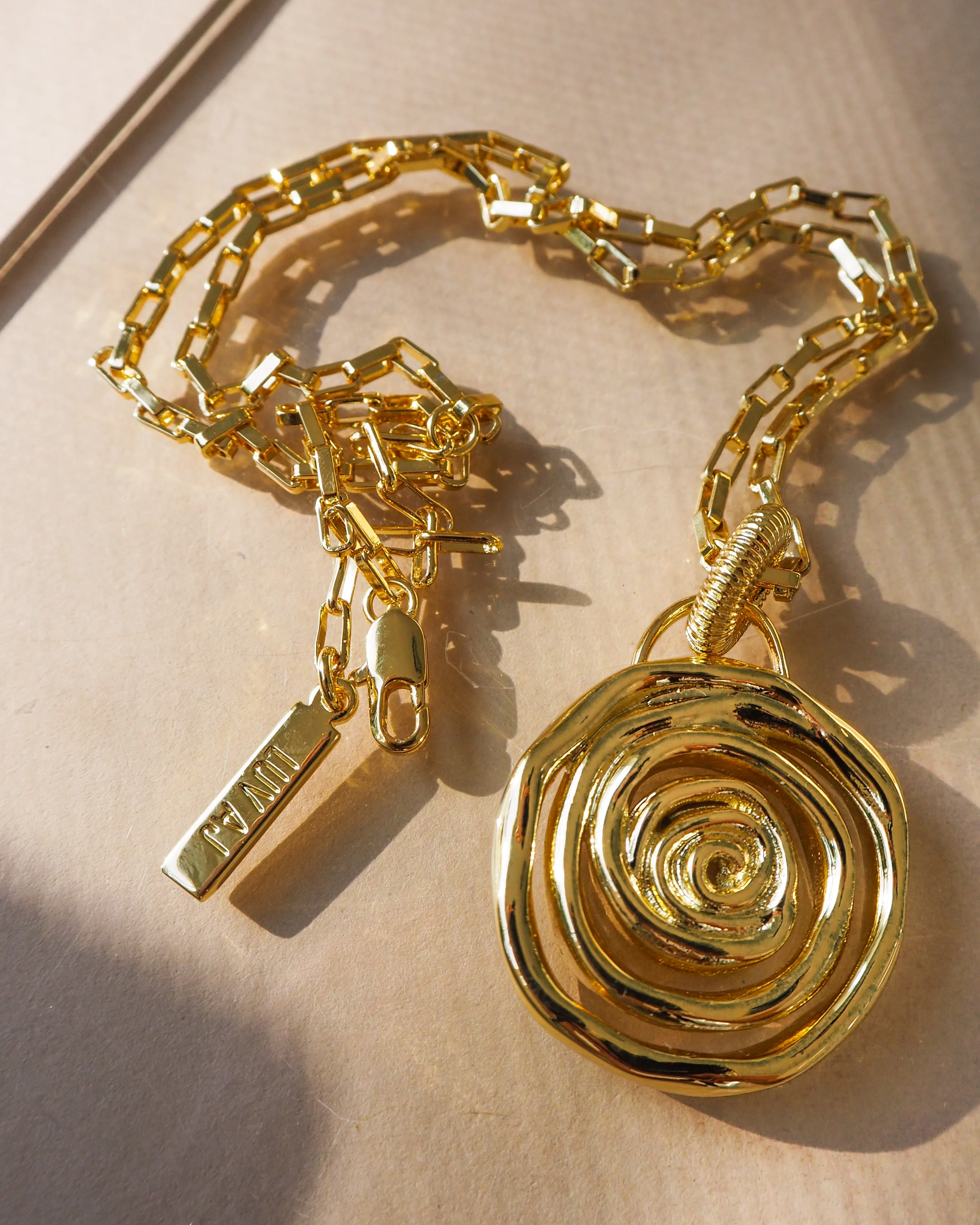 Rosette Coil Pendant Necklace- Gold