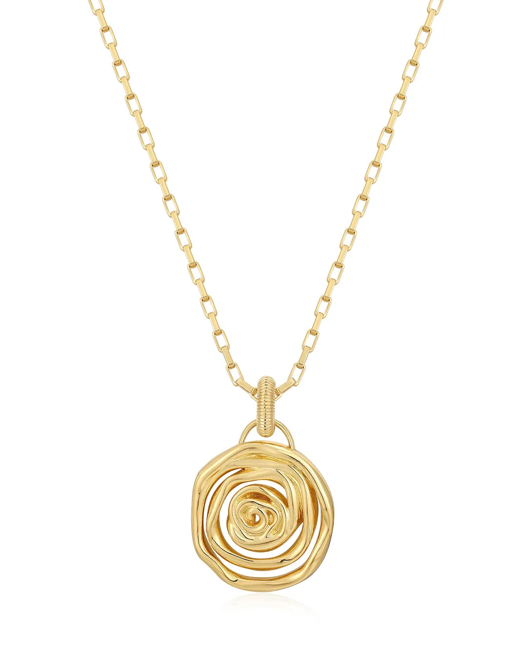 Rosette Coil Pendant Necklace- Gold