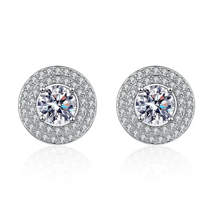 Round Wrap Full Diamond Moissanite Earrings