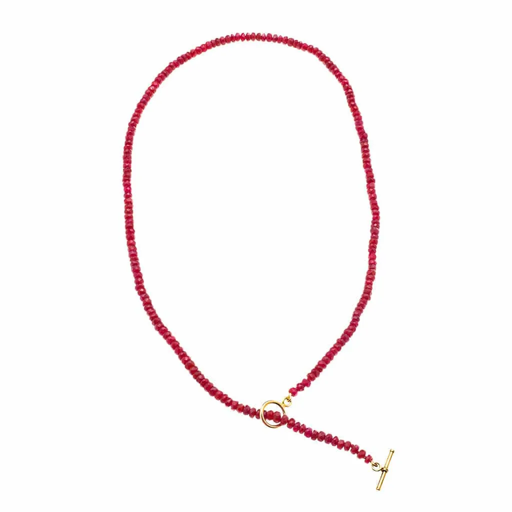 Ruby Beads & 14K w/ Toggle Clasp