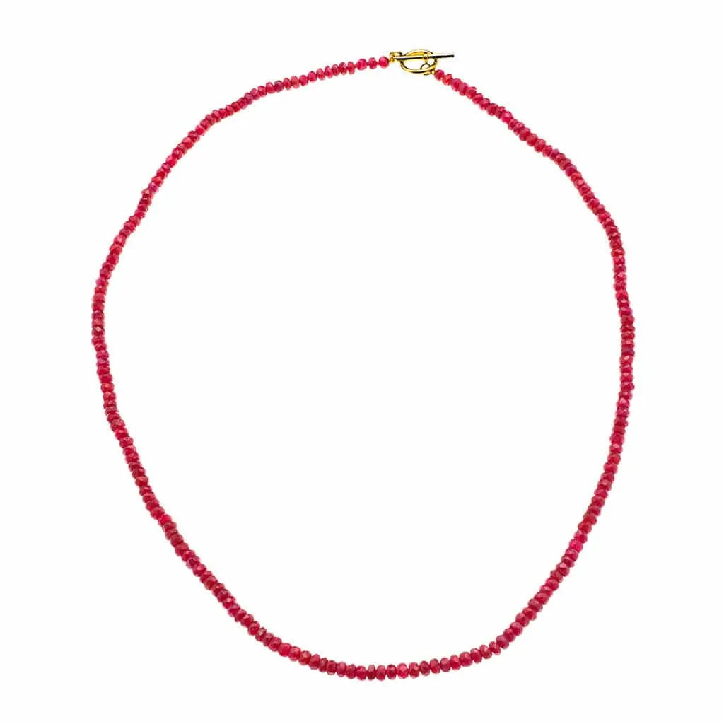 Ruby Beads & 14K w/ Toggle Clasp