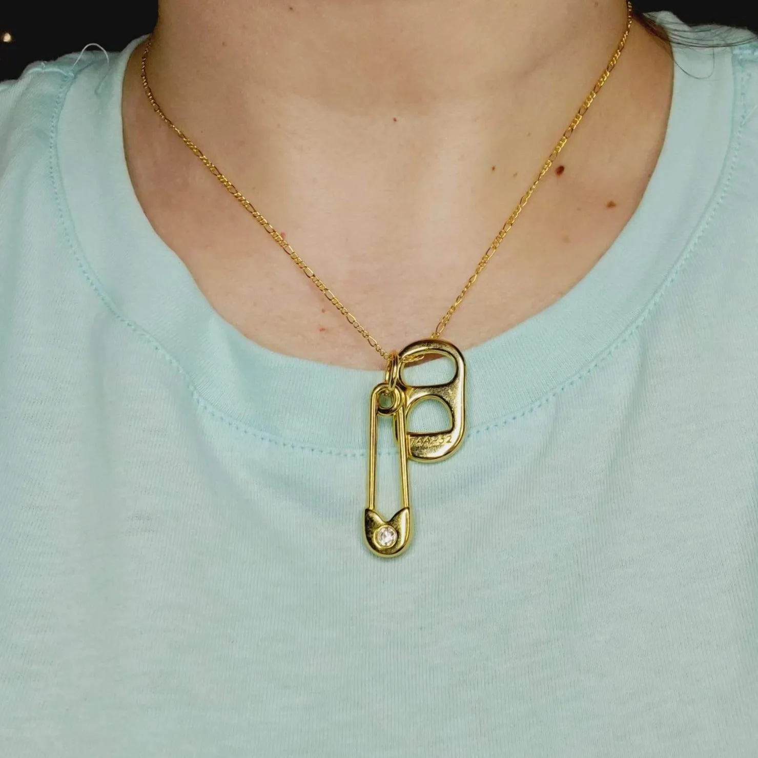 Safety Pin Soda Necklace