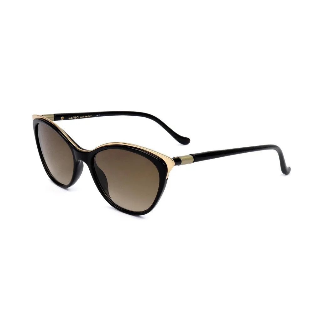 Safilo CIGLIA01S Acetate Women's Sunglasses, Black Gold