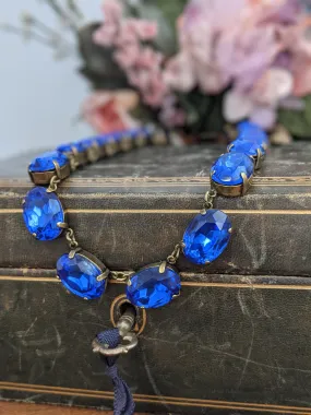 Sapphire Blue Necklace - Large Oval