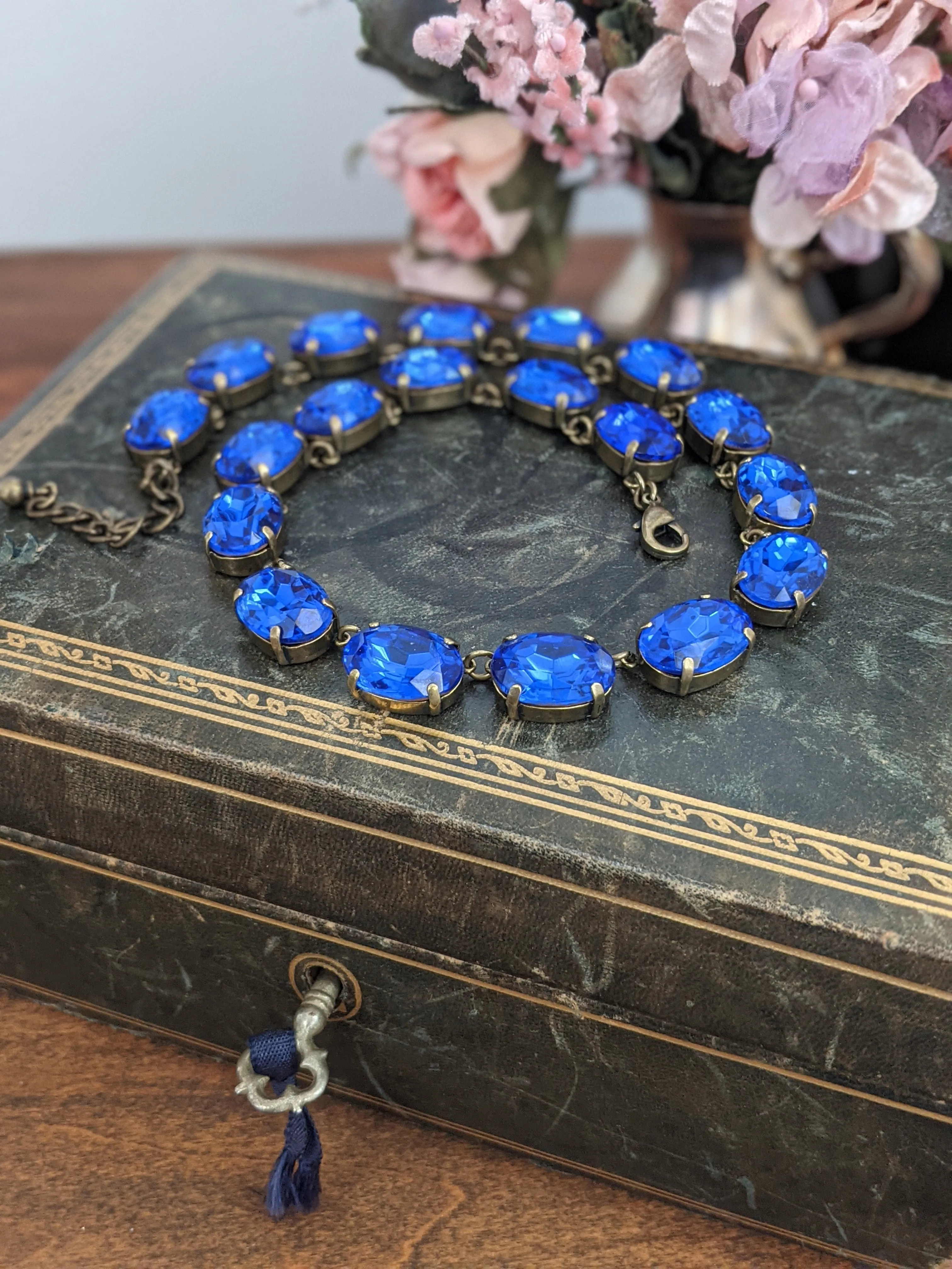 Sapphire Blue Necklace - Large Oval