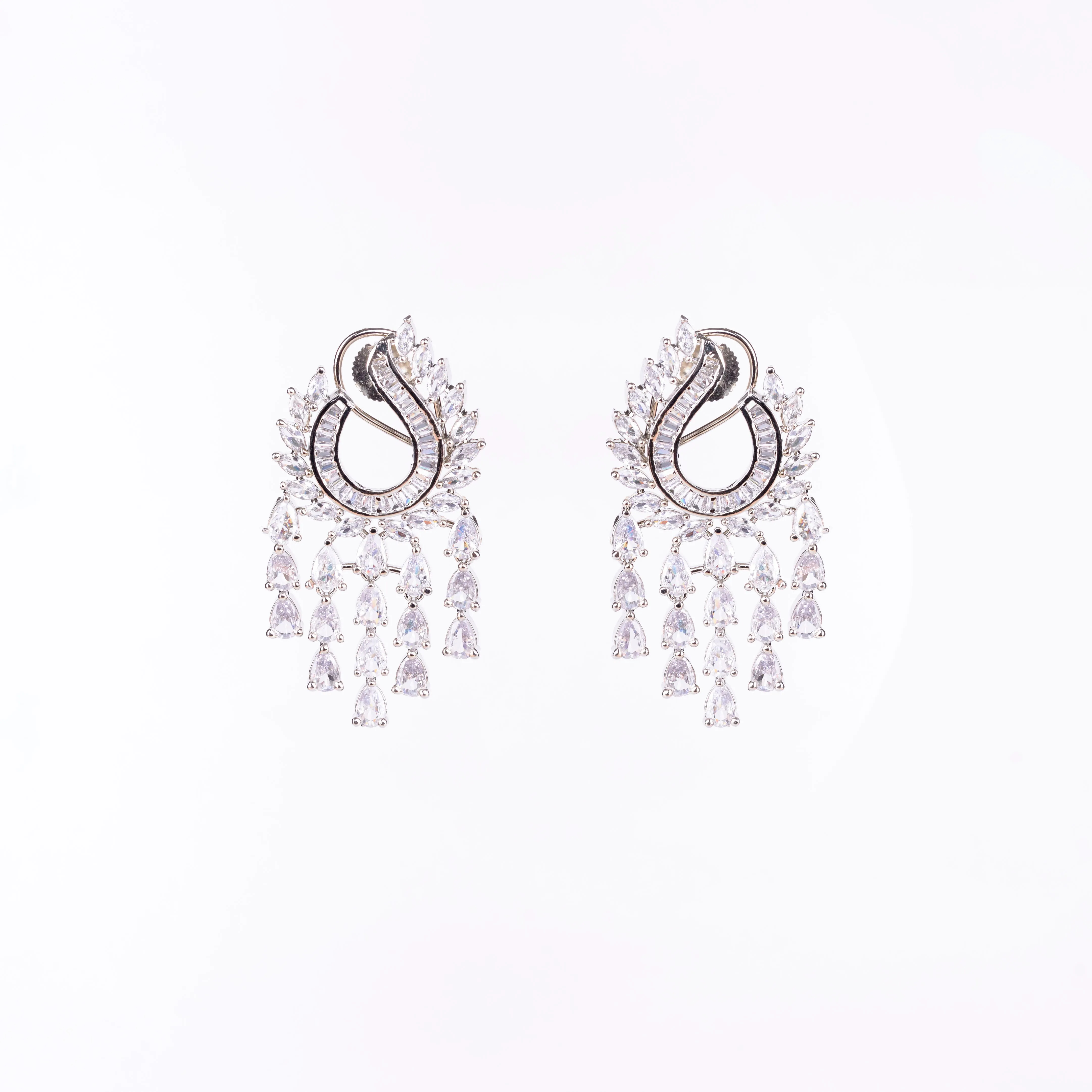 Shimmering Rhodium Earrings