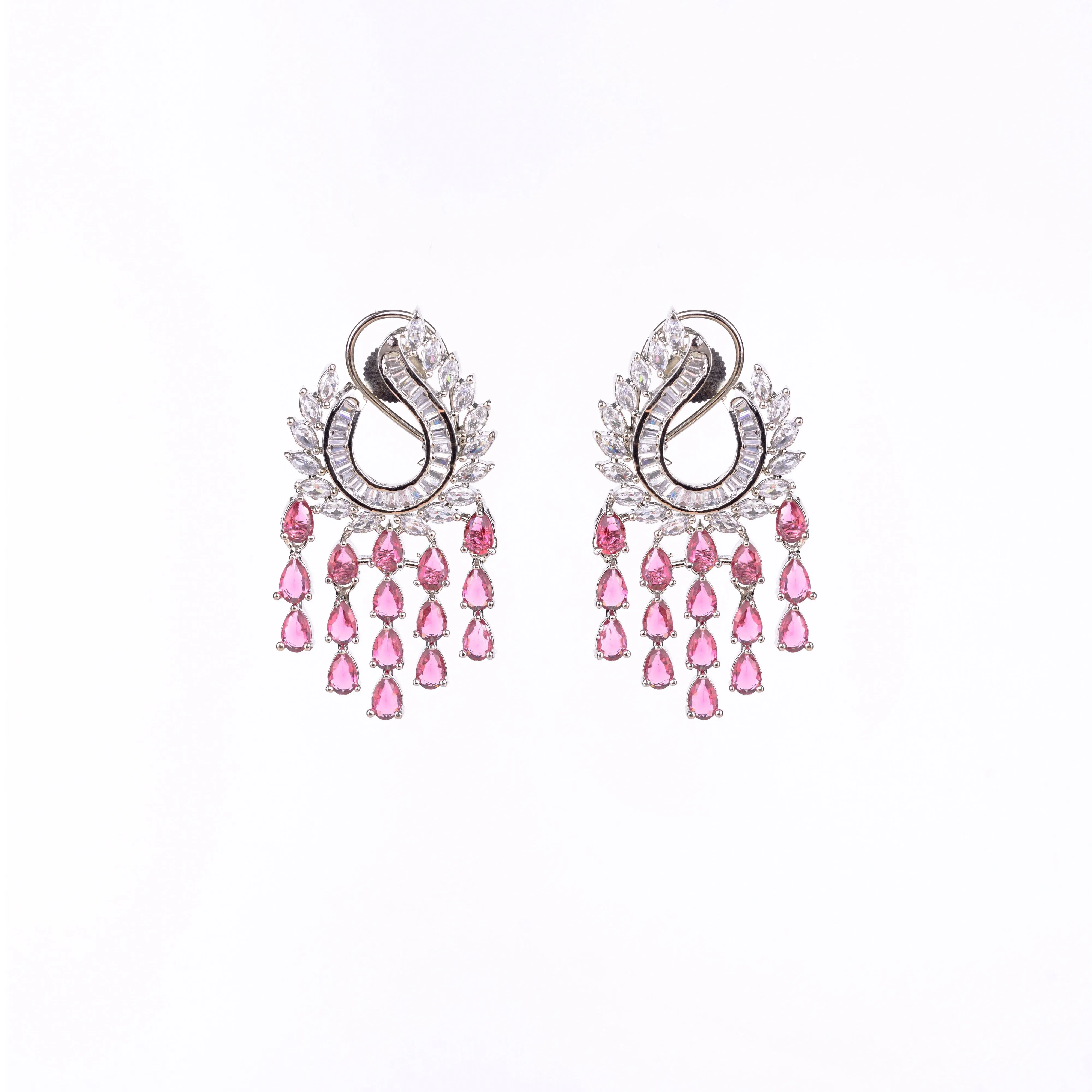 Shimmering Rhodium Earrings