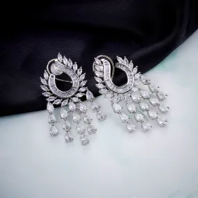 Shimmering Rhodium Earrings