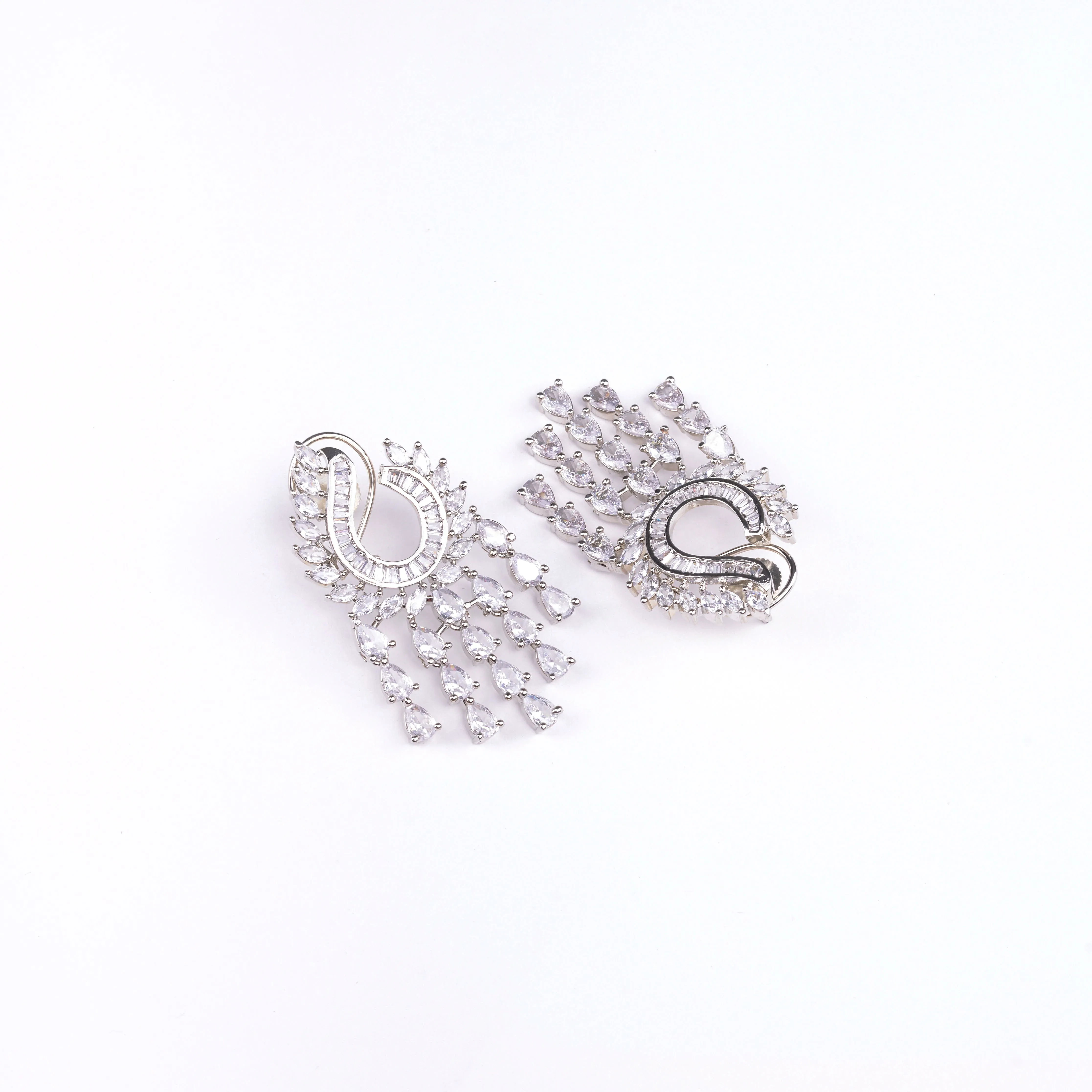 Shimmering Rhodium Earrings