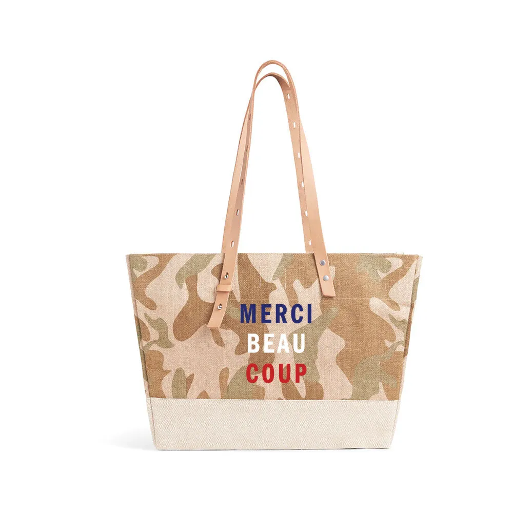 Shoulder Market Bag in Safari for Clare V. “Merci Beau Coup”