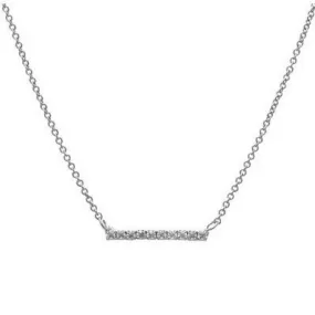 Silver and Crystal Bar Pendant Necklace