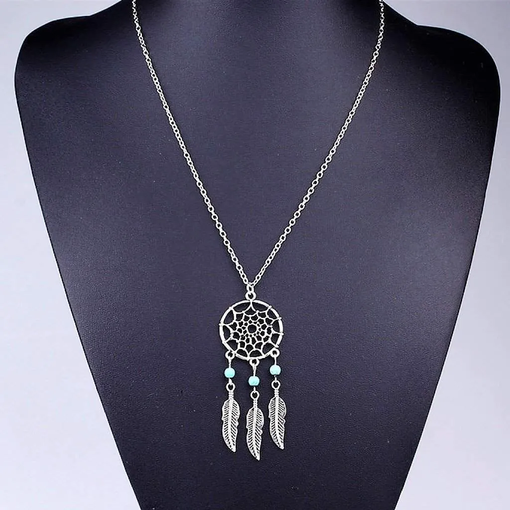 Silver Dream Catcher Necklace