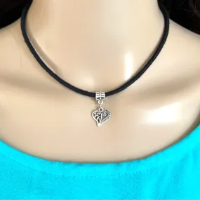 Silver Heart Choker