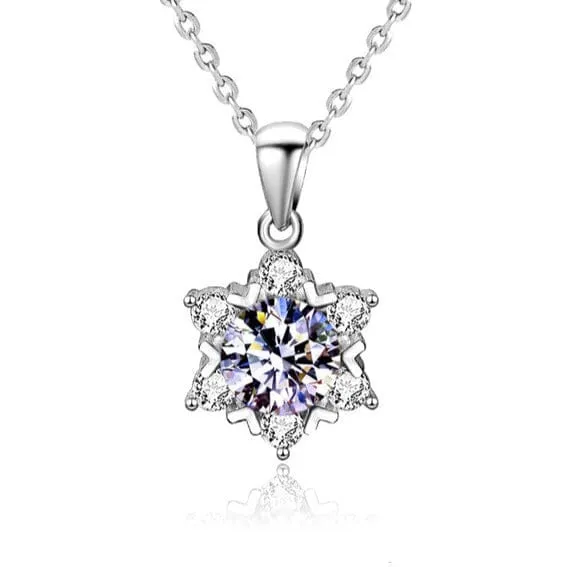 Simple Charms Diamond Necklace - 925 Sterling Silver