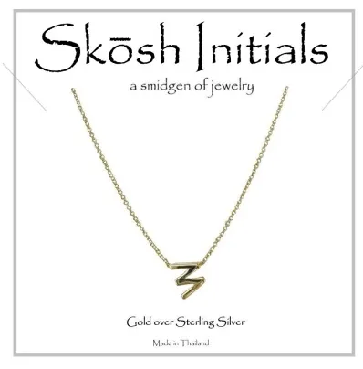 Skosh Sideways Initial Necklace-Gold