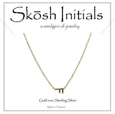 Skosh Sideways Initial Necklace-Gold