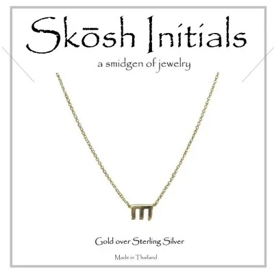 Skosh Sideways Initial Necklace-Gold