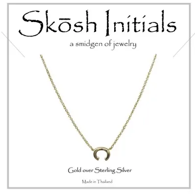 Skosh Sideways Initial Necklace-Gold