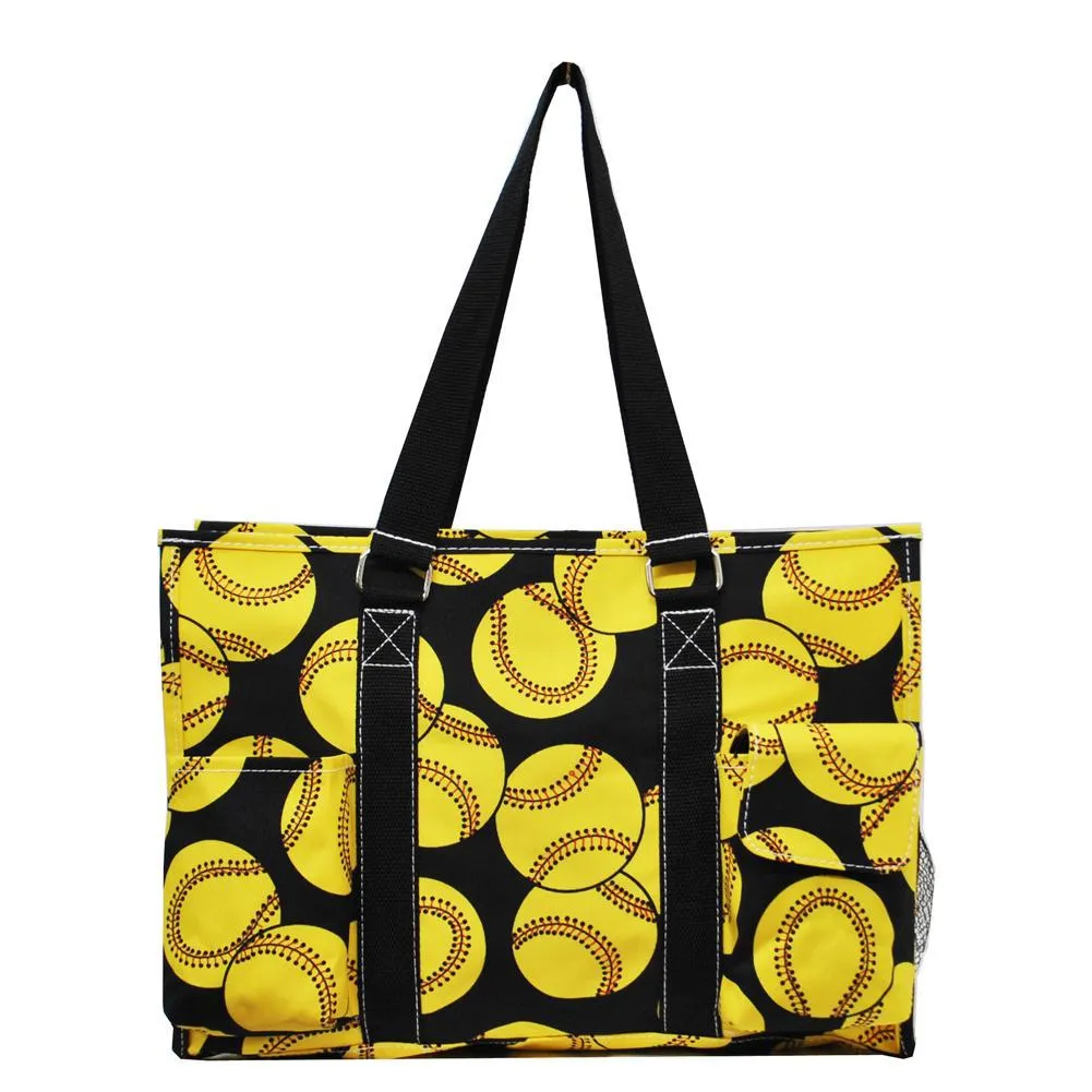 Softball NGIL Zippered Caddy Organizer Tote Bag